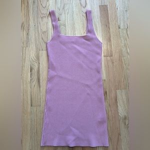 NWT Forever 21 mauve pink bodycon mini dress ribbed fabric medium square neck